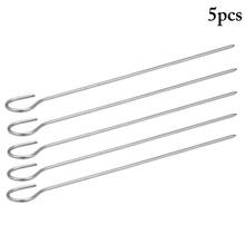 5 Pcs/Set Stainless Steel Skewers Shish Kebab Household Skewers Barbecue Reusable Camping Flat Forks Grill Kitchen BBQ Tools Set 2024 - buy cheap