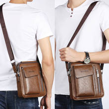 Ретро Мужская сумка через плечо Маленькая Повседневная сумка из искусственной кожи мужская сумка на плечо 2024 - купить недорого
