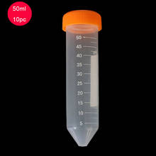 10 pces 50 ml plástico tampa de parafuso tubo de centrifugador sharp-bottom com escala independente centrifugador tubo acessórios de laboratório 2024 - compre barato