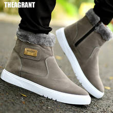 THEAGRANT Winter Boots Men Winter Shoes Vintage 2021 Warm Plush Ankle Boots High Top Side Zip Fashion Male Footwear MBS2009 2024 - buy cheap