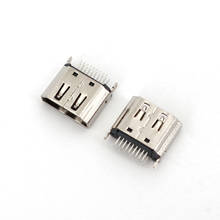 10Pcs Type A Straight 180 Degrees DIP HDMI-compatible Female Socket 19Pin PCB Solder Connector 2024 - buy cheap