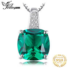 JewelryPalace Simulated Nano Green Emerald 925 Sterling Silver Necklace Women Green Gemstone Solitaire Pendant Necklace No Chain 2024 - buy cheap