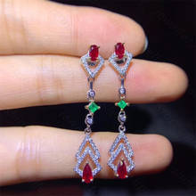 The new natural ruby earrings 925 silver ladies earrings are of superb quality and luxurious atmosphere 2024 - buy cheap