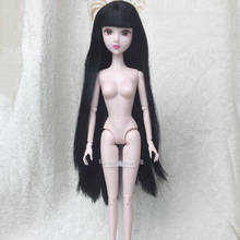 Шарнирная кукла 1/6 BJD, черная голова для волос, лепка и большая грудь, женское тело для OB, для Kurhn, MSD, запасные части тела 2024 - купить недорого