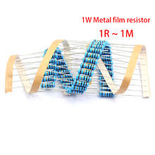 Металлический пленочный резистор 1 Вт 1% 1R ~ 1M 2R 10R 22R 47R 100R 330R 1K 4,7 K 10K 22K 47K 100K 470K 1 10 22 47 100 сопротивление 330 Ом, 50 шт. 2024 - купить недорого