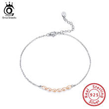 ORSA JEWELS 925 Sterling Silver Anklet Chain Oval non-round Natural Freshwater Pearls Female Ankle Jewelry Birthday Gift SA02 2024 - buy cheap