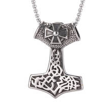 Colgante estilo Punk para mujer y hombre, Mjolnir, martillo de Thor, joyería vikinga, collar vikingo escandinavo nórdico, regalo SP0438 2024 - compra barato