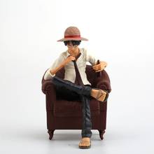 Figura de acción de One Piece, juguete de Luffy, Monkey D Luffy, sofá sentado, modelo de colección, muñeco de regalo, figura de acción de PVC 2024 - compra barato