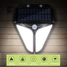 Luz Led Solar con Sensor de movimiento para exteriores, lámpara de pared con indicador de alarma para jardín, iluminación de emergencia impermeable IP65, decoración para exteriores 2024 - compra barato