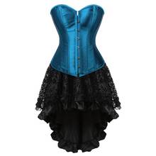 Corset Dress Steampunk Plus Size Korsage Sexy Satin Bustier with Tutu Skirt Pirate Carnival Christmas Dance Party Clubwear 2024 - buy cheap