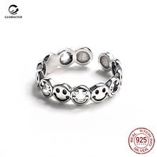 Anillo de plata S925 con cara sonriente para mujer, sortija abierta Simple, estilo Neutral, moda coreana, 729 2024 - compra barato