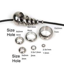20~100pcs/lot Stainless Steel Spacer Beads Big Hole Metal Beads for DIY Jewelry Findings Accessories Handmade Bracelet Necklace 2024 - buy cheap