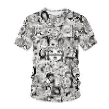 Ahegao-camiseta con estampado 3D de Anime para hombre y mujer, camisa con estampado pop it Hentai, cuello redondo, Hip-Hop, Tops informales Harajuku, ropa Sexy para chica 2024 - compra barato