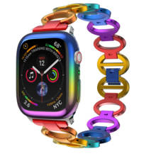 Aluminium Alloy Watchband for Apple Watch 6 5 4 38mm 42mm Rainbow Aluminium Alloy Watch Band+Case for Apple Watch Series 1 2 3 2024 - buy cheap