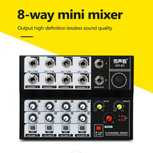Misturador de áudio portátil usb multifuncional, 8 canais, profissional, de uso doméstico, entrada de microfone dupla, mixer de som 2024 - compre barato
