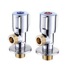 Copper Angle Stop Valve Hot and Cold Water Stop Valve Quick Open Faucet Valve for Bathroom Kitchen Toilet Sink G1/2 2024 - buy cheap