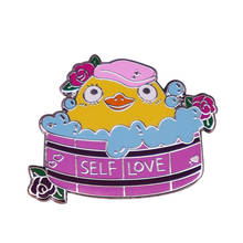 Self Love Pin Bathing Little yellow chicken / duck Brooch Positive Mental Health Motivational Badge for Beautiful Souls Her 2024 - buy cheap