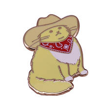 Cowboy cat badge Do not scroll past without saying Meowdy! Cute Meme Jewelry 2024 - buy cheap