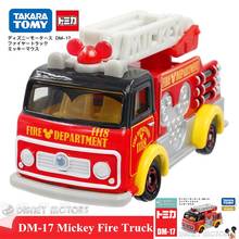 Original Tomy Mini DM-17 Fire Truck Model Car Simulation Mickey Mouse Metal Diecast Vehicle Gift toys for Children 835035 2024 - buy cheap