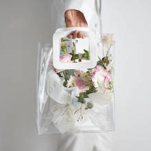 Bolsas transparentes de PVC con asa, bolsas para arreglos florales, regalos de recuerdo de fiesta, 1 ud. 2024 - compra barato