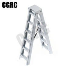 Mini escada dobrável para carro, acessórios de escala, liga de alumínio, para 1:10, rc, crawler, scx10, traxxas, trx4, tamiya cc01, rc4wd, d90 2024 - compre barato