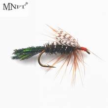 MNFT 10PCS Olive Green Peacock Herl Body Bug Fishing Flies Peacocks Feather Tail Trout Fly Fishing Lures Hooks 10# 2024 - buy cheap