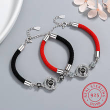 Pulsera de cuerda roja con Circonia cúbica para mujer, brazalete de cuerda de Plata de Ley 925, pulseras de hilo rojo de la suerte, joyería 2024 - compra barato