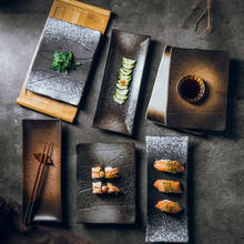 Japanese Rectangular Ceramic Steak Plate Creative Sushi Plate Snack Fruit Plate Household Ceramic Long Plate Kitchen Supplies 2024 - buy cheap
