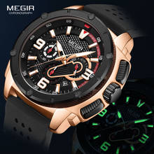 Megir Watches Men 2020 Fashion Chronograph Quartz Watch Man Waterproof Silicone Band Wristwatch Luxury Military Sport Watches 2024 - buy cheap