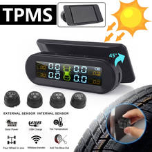 TPMS Solar-alarma de temperatura, ahorro de combustible, con 4 sensores externos, Monitor de presión de neumáticos de coche, sistema de monitoreo de presión de neumáticos, tmps 2024 - compra barato