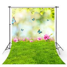Avezano фон для фотосъемки весенний цветок Бабочка зеленая трава Декор баннер фотографический фон для фотостудии фотозона 2024 - купить недорого