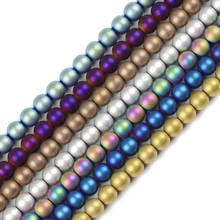 Azul fosco, ouro, verde, roxo redondo hematite 6mm 100 pçs pedra natural solta contas para jóias pulseiras que fazem diy acessórios 2024 - compre barato