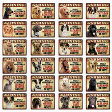 Pets Dog Warning Doberman Labrador Chihuahua Metal Sign Tin Poster Home Pet Shop Decor Bar Wall Art Iron Paintings 2024 - buy cheap
