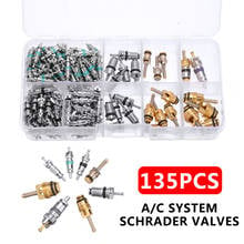 135pcs Copper Plastic A/C System Schrader Valves with Remover Tool Kit For R12/ R134A HVAC Schrader Valve Tool 2024 - buy cheap