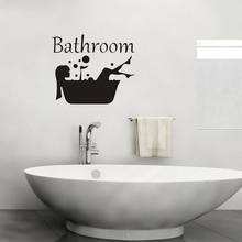 Самоклеящаяся Съемная наклейка для двери ванной комнаты, настенная наклейка, художественная роспись для домашней комнаты, туалетный стикер, домашний декор 2024 - купить недорого