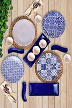 15 Piece - 4 Person - Blue Breakfast Set Plate Set Patterned Breakfast Set Olive Plate Sauce Plate Colors Does Not Fade Plates 2024 - buy cheap