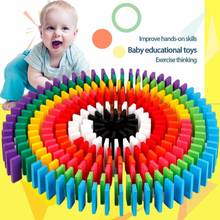 120pcs/set Colorful  Children Wooden Domino Toy Baby Color / Shape Educational Wooden Domino Game Building Blocks Toys Gifts 2024 - buy cheap