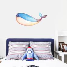 Three Ratels QC385 Colorful giant whale children's bedroom wall sticker 2024 - buy cheap