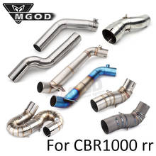 Tubo de Escape medio para motocicleta, silenciador de aleación de titanio para CBR1000RR, CBR1000, CBR 1000, 2004-2017 2024 - compra barato