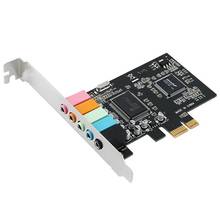 Pcie placa de som 5.1, pci express surround 3d o cartão para pc com alto desempenho de som direto & suporte de perfil baixo 2024 - compre barato