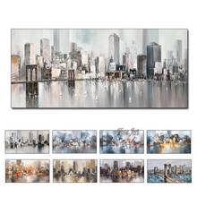Architectural Style New York Oil Painting 100% Handmad Wall Art Home Decor Picture Modern Hand Painted Oil Painting On Canvas 2024 - buy cheap