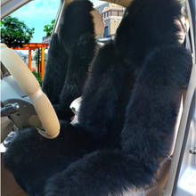 Car Seat Covers Long Hair Natural Fur Sheepskin Seat Covers Black Auto Seat Covers Universal for Chevrolet Cruze Accessories 2024 - buy cheap
