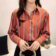 2019 Autumn Women Blouse Korean Loose Fashion Striped Shirt Female Blouses Spring Long-sleeved Shirts Women's Casual Tops Plus 2024 - buy cheap
