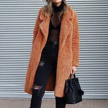 Women Faux Fur Long Outwear Coat Warm Plush Teddy Coat 2019 Autumn Winter Fashion Casual Streetwear Ladies Jackets 2024 - buy cheap