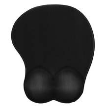 FFFAS 3D грудь Сексуальная Коврик для мыши силиконовая подставка на запястье все черные удобные коврик для мыши ручной подарок muismat tapis de souris Fishio 2024 - купить недорого