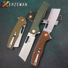 Kerzeman-cuchillo plegable táctico de supervivencia al aire libre, cuchillos de rodamiento de bolas para acampar, mango de lino de alta gama, herramientas EDC de caza de bolsillo 2024 - compra barato