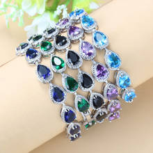 Charming Purple Zircon  Silver Color  Bracelet Health Fashion  Jewelry For Women Free Jewelry Box SL82 2024 - buy cheap