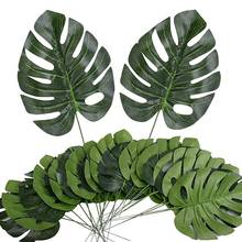 Folhas de palmeira tropicais artificiais falsas, decorações para festas de cozinha ou artesanato doméstico em 24 contagens 2024 - compre barato