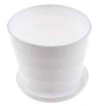 Plastic Round Flower Plant Pot Planter Holder With Tray Home Office Garden Decor White 2024 - buy cheap