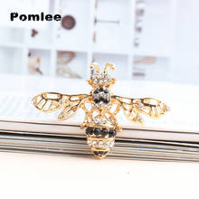 Pomlee  Rhinestone Bee Beetles Brooches Honeybee Pin Fashion Brooch For Women Pins Scarf Clip Jewelry Broach Bouquet 2024 - buy cheap